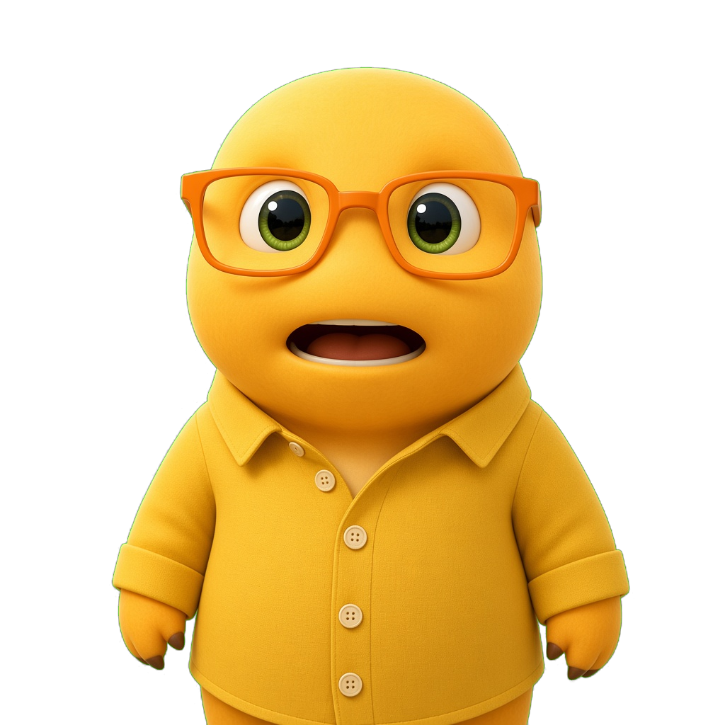 Nailong in orange glasses and a yellow shirt
